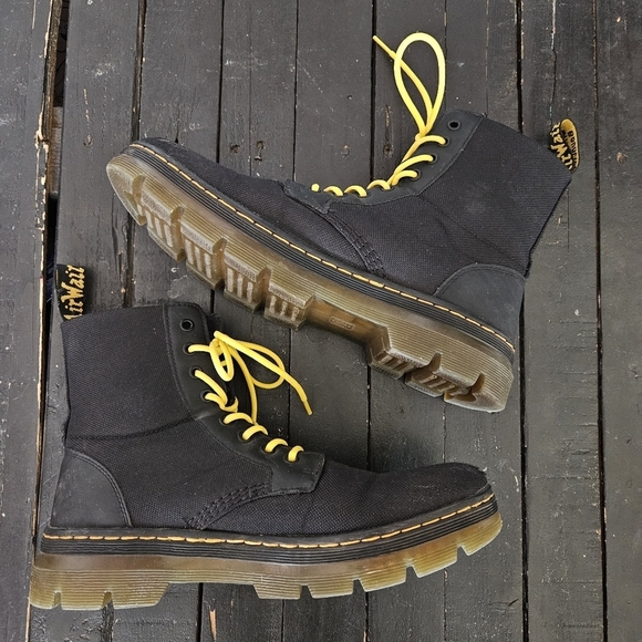 Dr. Martens Men\'s 11 Black Yellow High-Top Boots Chunky Sole Combat Work Utility main image 6